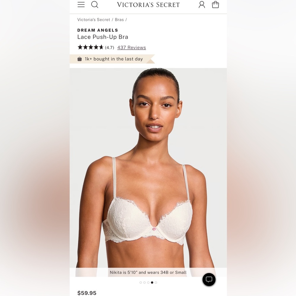NWOT Victoria’s Secret Dream Angels Push Up Bra 💝